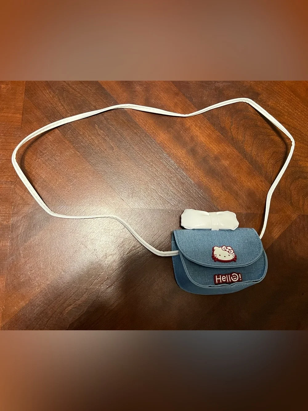 Hello Kitty Light Blue Kids Crossbody Bag with White Bow